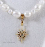 گردنبند مروارید اصل با آویز سواروسکی - Image 3