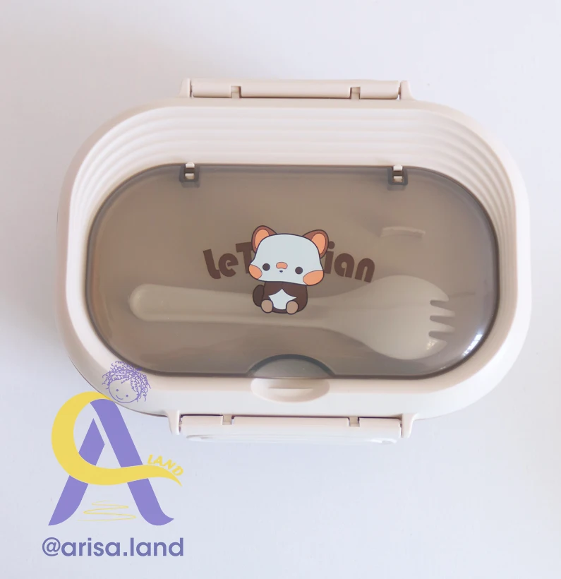 lunch-box-bear-07 ظرف غذا داخل استیل دو خانه طرح خرس