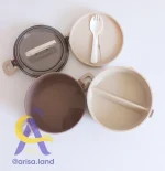 ظرف غذا دو طبقه گرد Beduso همراه با اسپورک ۲۰۰۰ میلیلیتر - Image 7